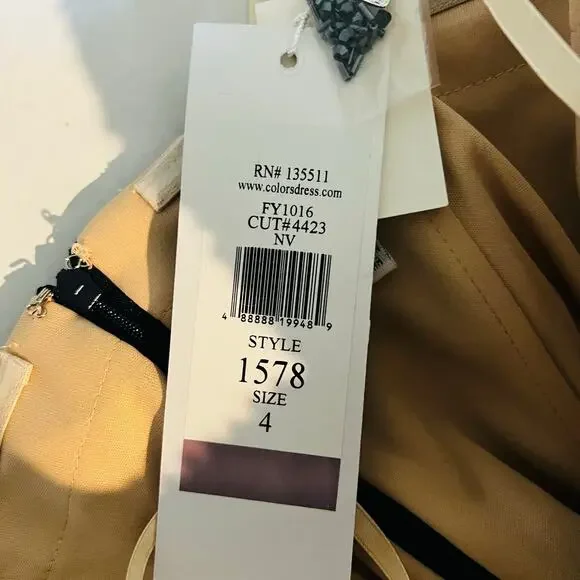 COLORS Formal Strapless A Line Maxi Dress Size 4 NWT Style 1578 Navy Blue - Picture 9 of 12